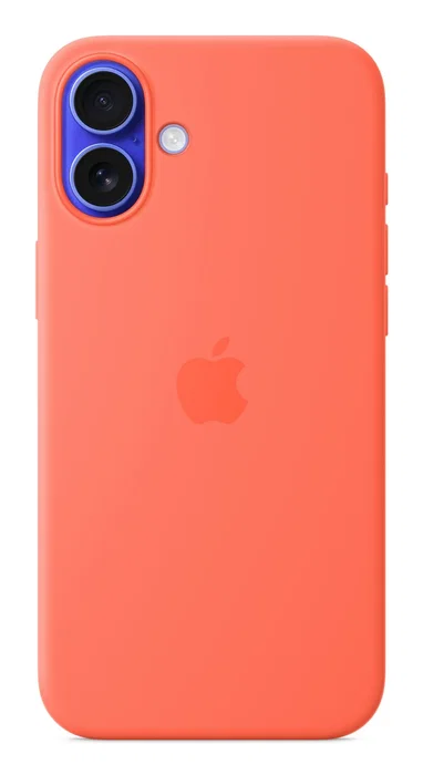 Apple iPhone 16 Plus Funda de Silicona con MagSafe - MDGT4ZM/A - Tangerine/Naranja - Protección, Carga Inalámbrica, 55% Reciclada
