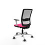 PIQUERAS Y CRESPO Silla de oficina Haches Rosa y Blanca con mecanismo Sincro/Traslack