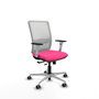 PIQUERAS Y CRESPO Silla de oficina Haches Rosa y Blanca con mecanismo Sincro/Traslack
