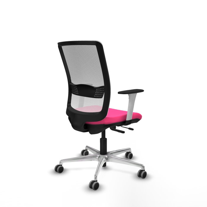 PIQUERAS Y CRESPO Silla de oficina Haches Rosa y Blanca con mecanismo Sincro/Traslack PIQUERAS Y CRESPO Silla de oficina Haches Rosa y Blanca con mecanismo Sincro/Traslack