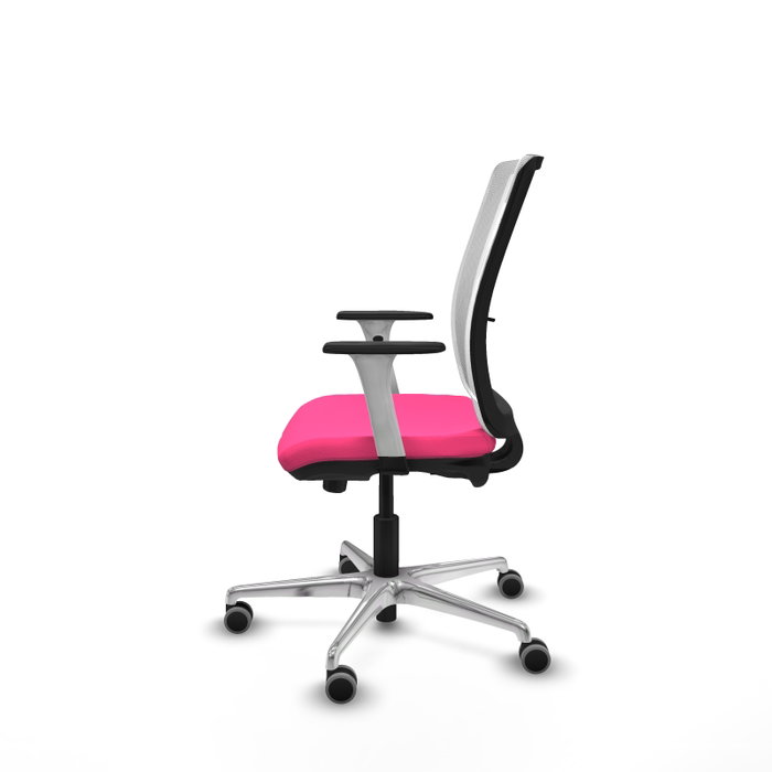 PIQUERAS Y CRESPO Silla de oficina Haches Rosa y Blanca con mecanismo Sincro/Traslack PIQUERAS Y CRESPO Silla de oficina Haches Rosa y Blanca con mecanismo Sincro/Traslack