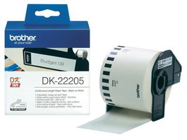 Rollo de Papel Contínuo Brother DK-22205 Negro/Blanco (3 Unidades)