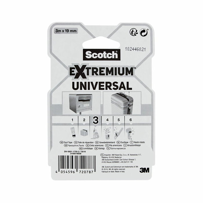 Scotch Extremium 3 Cinta americana universal gris 19 mm x 3 m