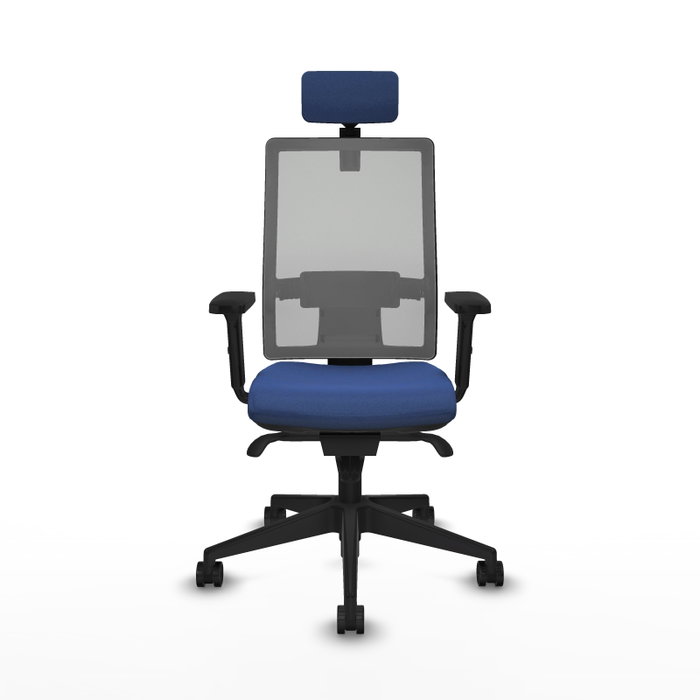 PIQUERAS Y CRESPO Silla de oficina Horna con mecanismo Sincro, Azul marino y Gris