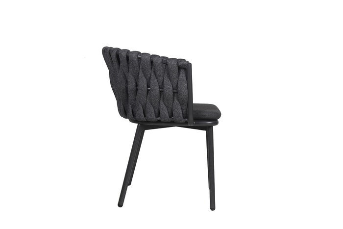 DKD Home Decor Silla de Terraza y Jardín de Aluminio y Cuerda Gris con Cojín (2 Unidades)