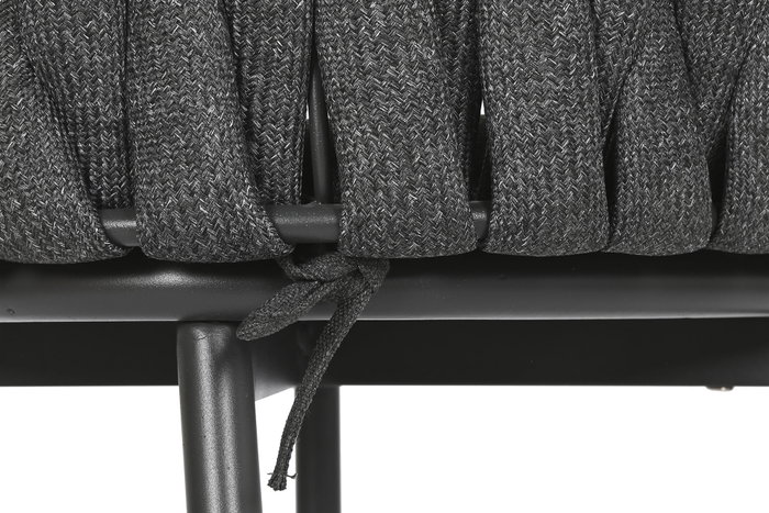 DKD Home Decor Silla de Terraza y Jardín de Aluminio y Cuerda Gris con Cojín (2 Unidades)