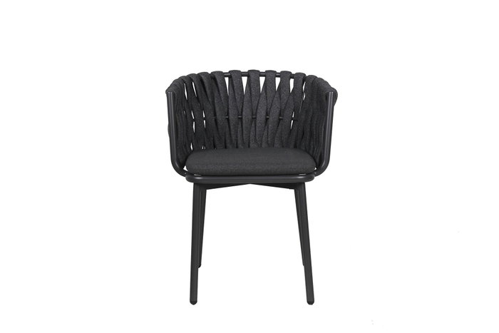 DKD Home Decor Silla de Terraza y Jardín de Aluminio y Cuerda Gris con Cojín (2 Unidades)