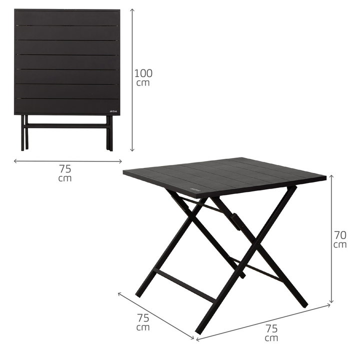Color Baby Aktive-Set Jardin Mesa 75X75Xh70Cm & 2 Sillas 47X64Xh95Cm