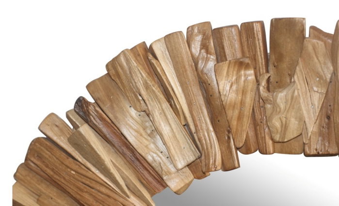 DKD Home Decor Espejo Abeto Cristal 60x4x60 Rústico Natural DKD Home Decor Espejo Abeto Cristal 60x4x60 Rústico Natural