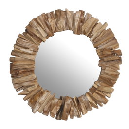 DKD Home Decor Espejo Abeto Cristal 60x4x60 Rústico Natural