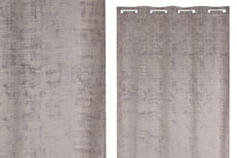 DKD Home Decor Cortina de Poliéster 140x280 con 8 Anillas Rosa Palo