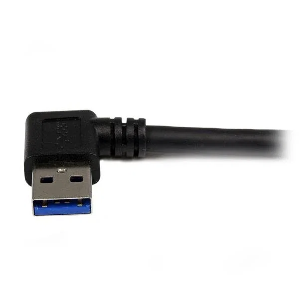 StarTech Cable USB 3.0 SuperSpeed de 1 m, USB A a USB B en ángulo recto, Negro
