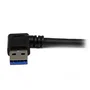 StarTech Cable USB 3.0 SuperSpeed de 1 m, USB A a USB B en ángulo recto, Negro