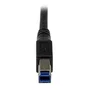 StarTech Cable USB 3.0 SuperSpeed de 1 m, USB A a USB B en ángulo recto, Negro
