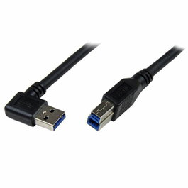 StarTech Cable USB 3.2 Gen 1 de 1m, USB A a Micro-USB B en ángulo derecho, Negro