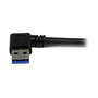 StarTech.com Cable USB 3.0 1m SuperSpeed, USB A a Micro-USB B Macho/Macho Acodado en Ángulo a la Derecha, Negro, USB 3.2 Gen 1, Hasta 5 Gbps