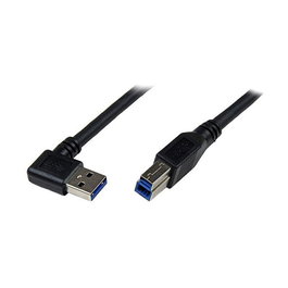StarTech.com Cable USB 3.0 1m SuperSpeed, USB A a Micro-USB B Macho/Macho Acodado en Ángulo a la Derecha, Negro, USB 3.2 Gen 1, Hasta 5 Gbps
