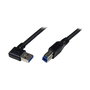 StarTech.com Cable USB 3.0 1m SuperSpeed, USB A a Micro-USB B Macho/Macho Acodado en Ángulo a la Derecha, Negro, USB 3.2 Gen 1, Hasta 5 Gbps