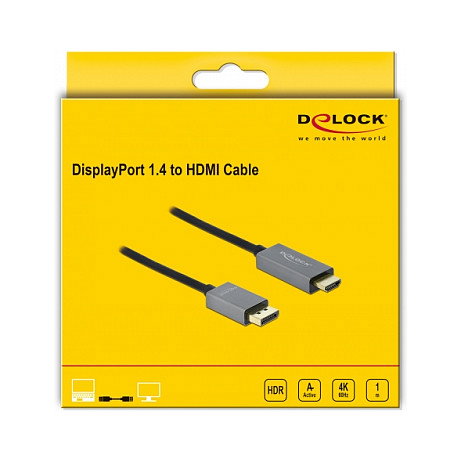 DeLOCK Cable Activo DisplayPort 1.4 a HDMI 4K 60 Hz HDR 1 m DeLOCK Cable Activo DisplayPort 1.4 a HDMI 4K 60 Hz HDR 1 m