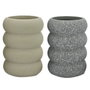 DKD Home Decor Portacepillos de Dolomita Surtido de 2 Unidades Crema y Gris