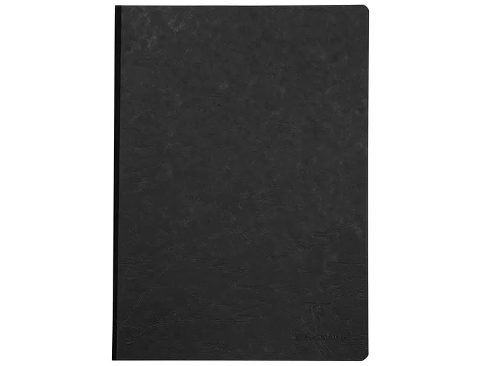 Clairefontaine Libreta de 96 hojas, Papel Vitela Aterciopelado 90 g/m², Liso, Tapa Cartulina Negra, 148x210 mm