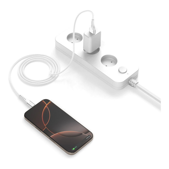 4smarts PrimeCord 541455 Cable USB-A a USB-C, 18W Carga Rápida, 1.5m, 0.48 Gbit/s, Blanco