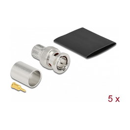 DeLOCK Conector BNC macho para engarzar RG-11 75 Ohm con tubo termorretráctil - 5 piezas