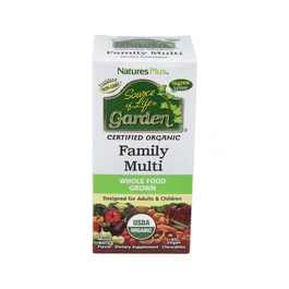 NATURES PLUS Family Multi 60 Comp. Mast. Multivitamínico Masticable Vegano para Adultos y Niños Sabor Frambuesa