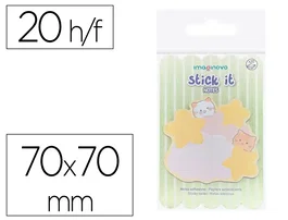 Imaginovo Bloc Notas Adhesivas 70x70 mm Nubes Fantasía 20 Hojas