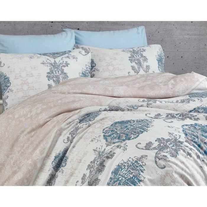 AUCUNE Juego de cama azul con funda nórdica 220x240 cm y 2 fundas de almohada 60x60 cm