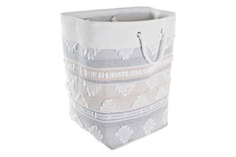 DKD Home Decor Cesta de Algodón Gris 35x35x55 cm