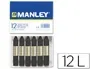 Manley Lápiz Cera Unicolor Negro n.30 Caja de 12 Unidades, Suave y Resistente a la Luz, Ideal para Superficies Porosas