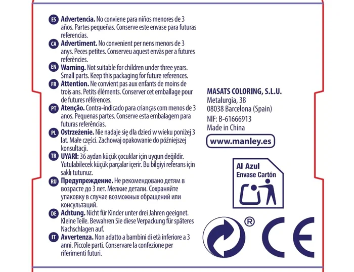 Manley Estuche de 12 Ceras Negro n.30