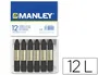 Manley Lápiz Cera Unicolor Negro n.30 Caja de 12 Unidades, Suave y Resistente a la Luz, Ideal para Superficies Porosas