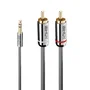 Lindy Cable de audio Cromo Line 3m 3,5mm a 2 x RCA Antracita