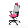 PIQUERAS Y CRESPO Silla de oficina Horna Rosa y Blanco