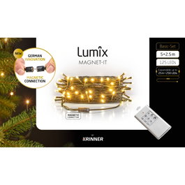 Krinner Lumix Magnet-it Set de Inicio de Guirnaldas Luminosas con 125 LEDs y Conexión Magnética