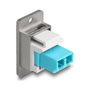 DeLOCK 90888 Adaptador Panel Mount LC Duplex Hembra a LC Duplex Hembra - Color Aguamarina, Plata, Blanco