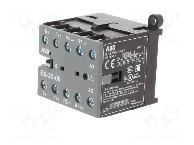 ABB Contactor B6 4-polar 9A 220-240VAC