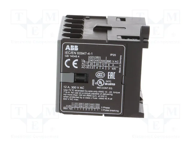 ABB Contactor B6 4-polar 9A 220-240VAC
