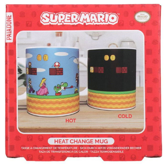 PALADONE Taza Térmica Coleccionable Super Mario 300ml con Efecto Mágico Cambio de Color - No Microondas/Lavavajillas