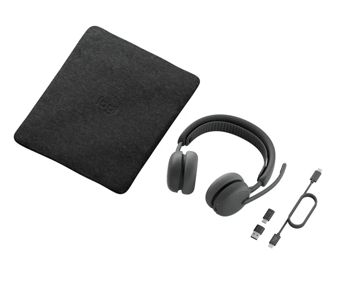 Logitech Zone Wireless 2 ES Auriculares Diadema Inalámbricos Bluetooth 5.3 para Negocios con Reducción Activa de Ruido, USB-C, Hasta 25h Autonomía, Blanco