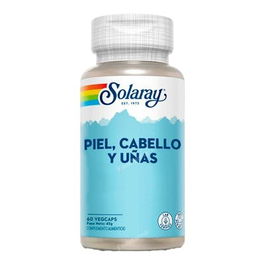 Solaray Piel Cabello Uñas 60Vcaps. Fórmula para el cuidado de la piel, cabello y uñas.