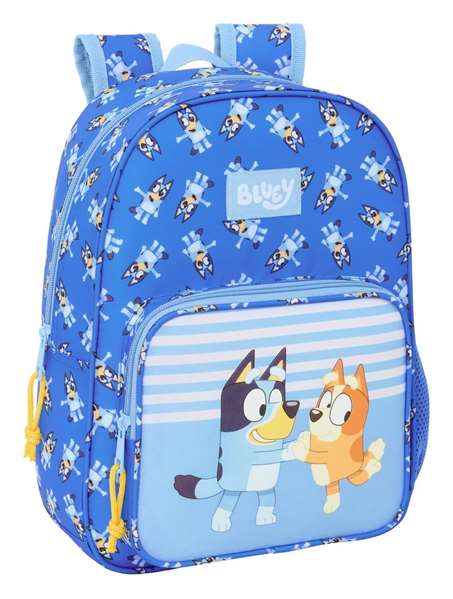 Safta Mochila Infantil Adapt.Carro Bluey "Let's Play" 26x34x11 Cm