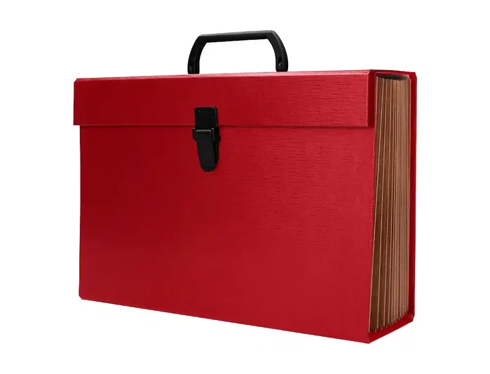 Liderpapel Maletín Clasificadora Fuelle con 19 Departamentos Rojo