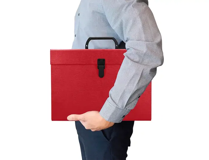 Liderpapel Maletín Clasificadora Fuelle con 19 Departamentos Rojo