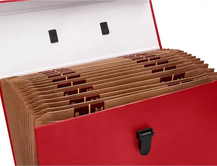 Liderpapel Maletín Clasificadora Fuelle con 19 Departamentos Rojo