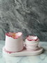 Aberto Design Set de Velas 35ST de Concreto Hechas a Mano con Vela de Soya Color Rosa y Blanco
