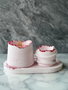 Aberto Design Set de Velas 35ST de Concreto Hechas a Mano con Vela de Soya Color Rosa y Blanco