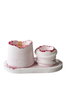 Aberto Design Set de Velas 35ST de Concreto Hechas a Mano con Vela de Soya Color Rosa y Blanco